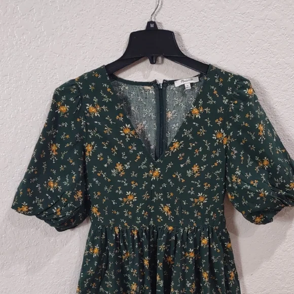 MADEWELL Floral Green Dress - Picture 4 of 16